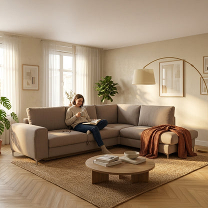 Canapé d'angle convertible - 4 places - Tissu - FIESOLE
