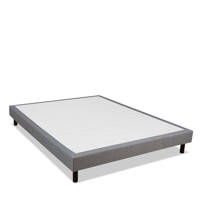 Sommier tapissier - Tissu gris - CLÉMENCE