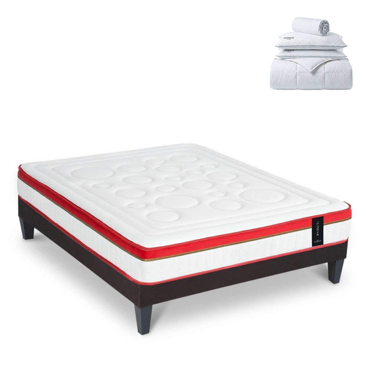 Ensemble literie SUPREME + accessoires - 24 cm d'épaisseur - Accueil ferme, soutien ferme