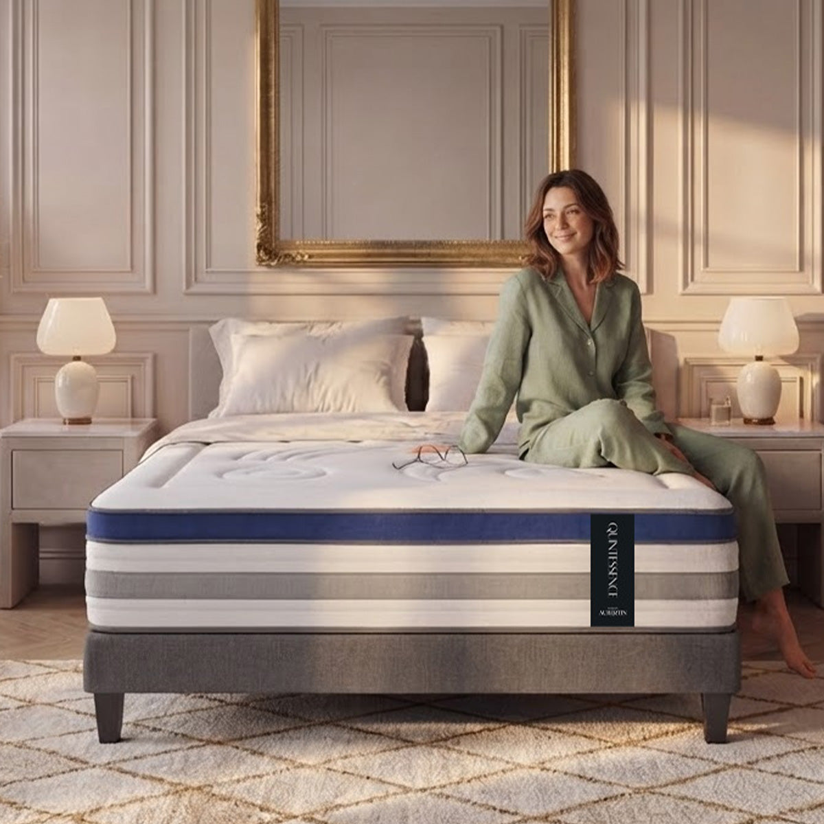 Ensemble Matelas QUINTESSENCE et Sommier AURORE