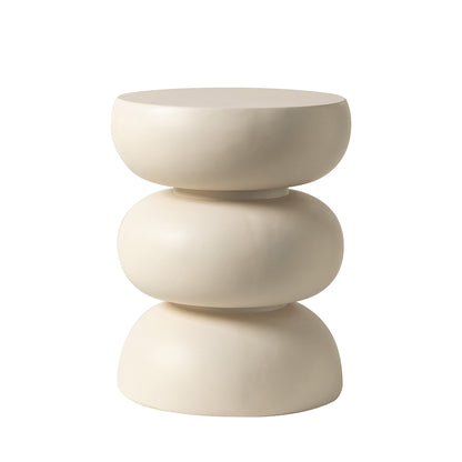 Table d'appoint ronde ø37cm - Effet ciment beige - LIA
