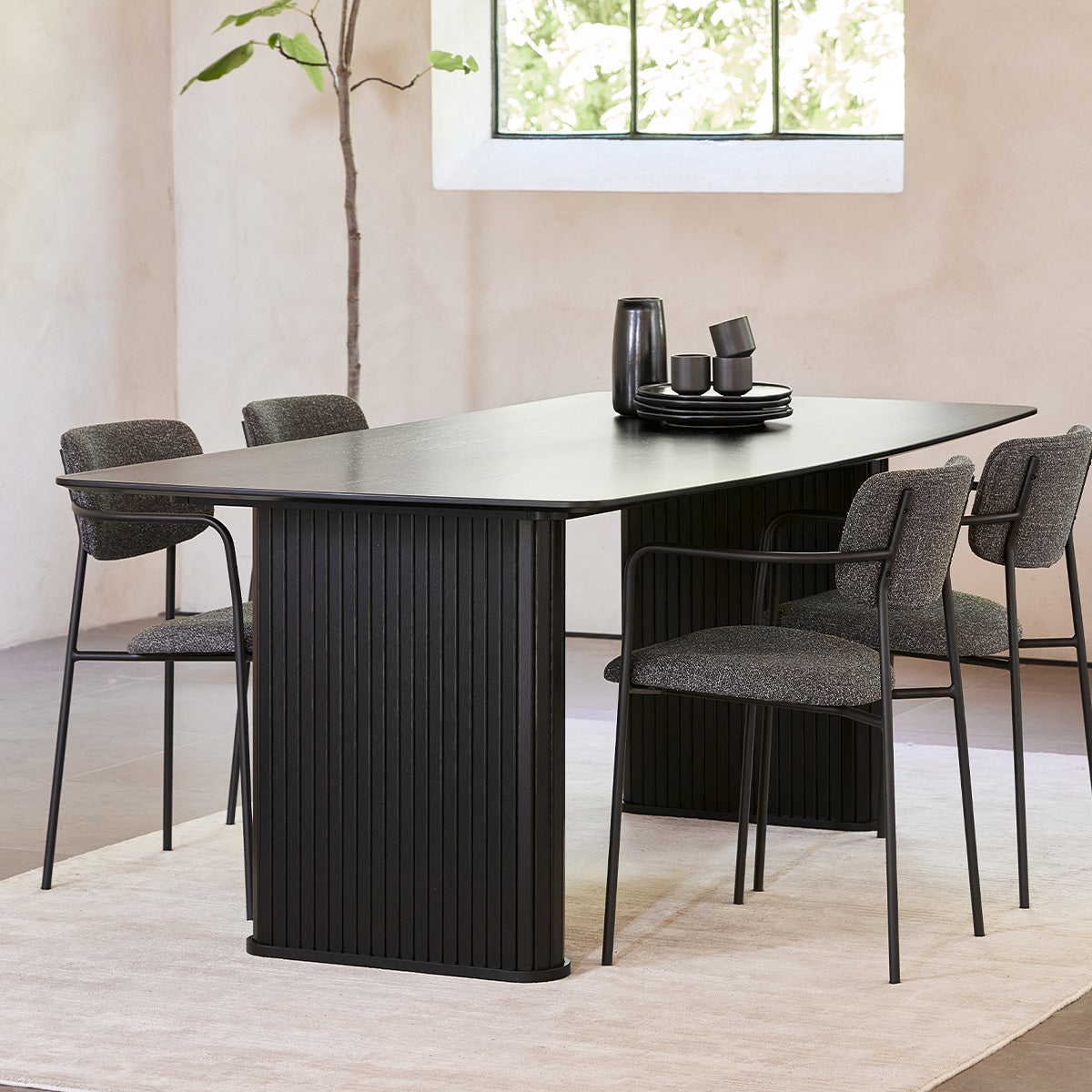 Table à manger 6 personnes 190 cm - Bois - ALBA