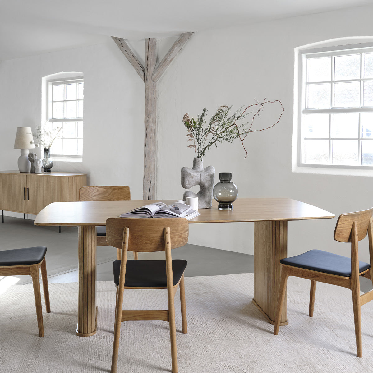 Table à manger 6 personnes 190 cm - Bois - ALBA
