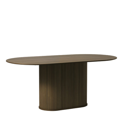 Table à manger ovale 6 personnes 180 cm - Bois - ALBA