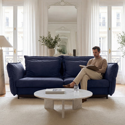 Canapé droit convertible - 3 places - Velours - VERDURO