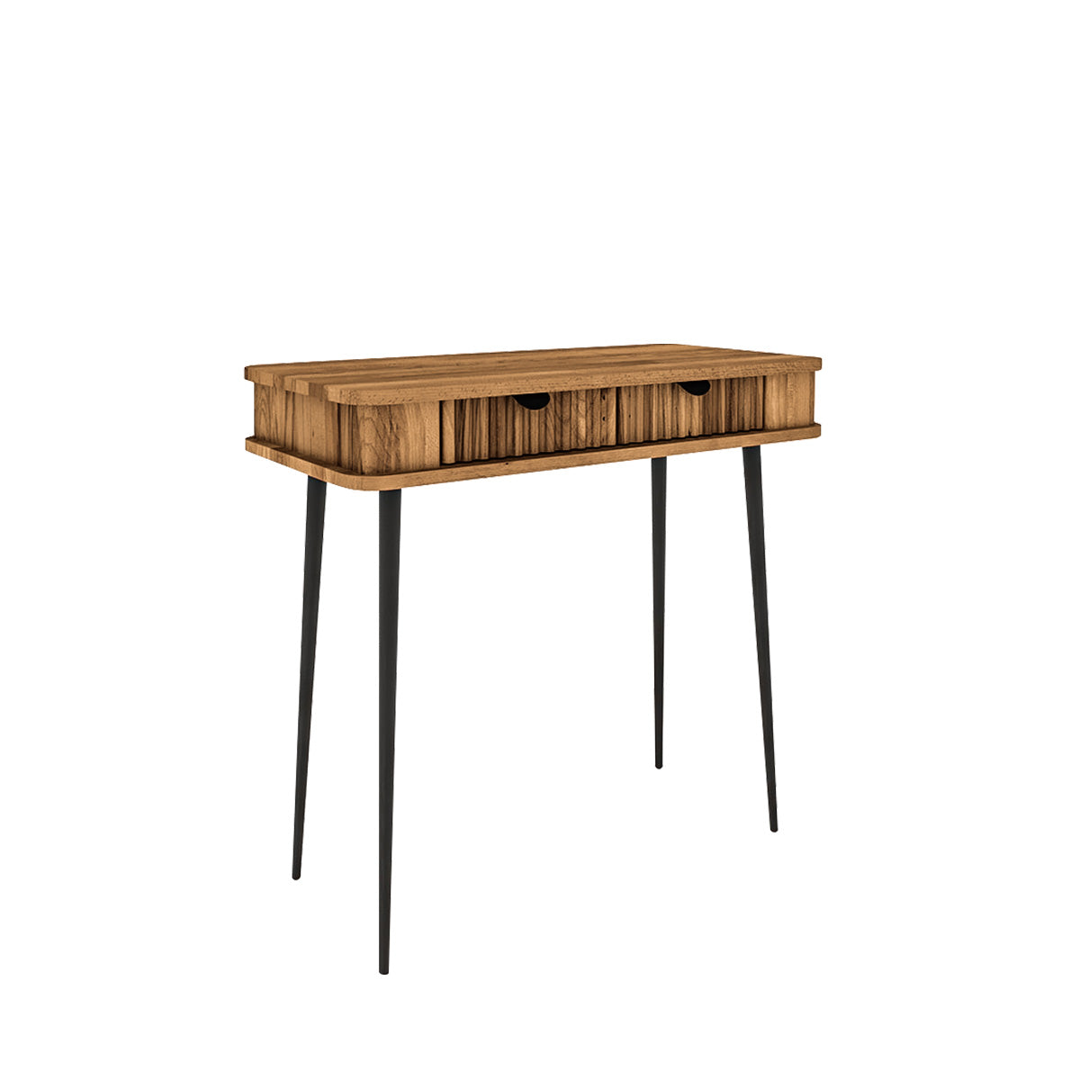 Console 84 cm 2 tiroirs - Bois massif hêtre - AMALFI
