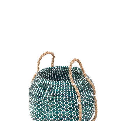 Panier jonc de mer - TURQUOISE