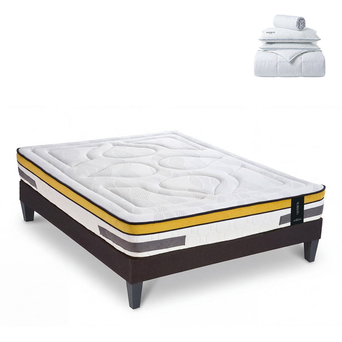 Prêt-à-dormir AUBERTIN avec Sommier AURORE et Accessoires