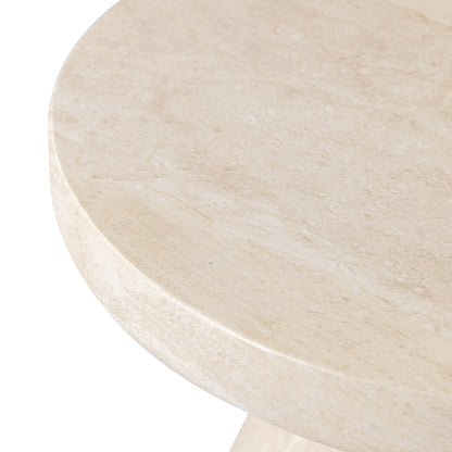 Table d'appoint ronde ø45cm - Effet travertin - SABBIA