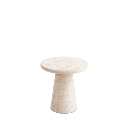 Table basse ronde ø46 cm - Effet travertin - JUNO
