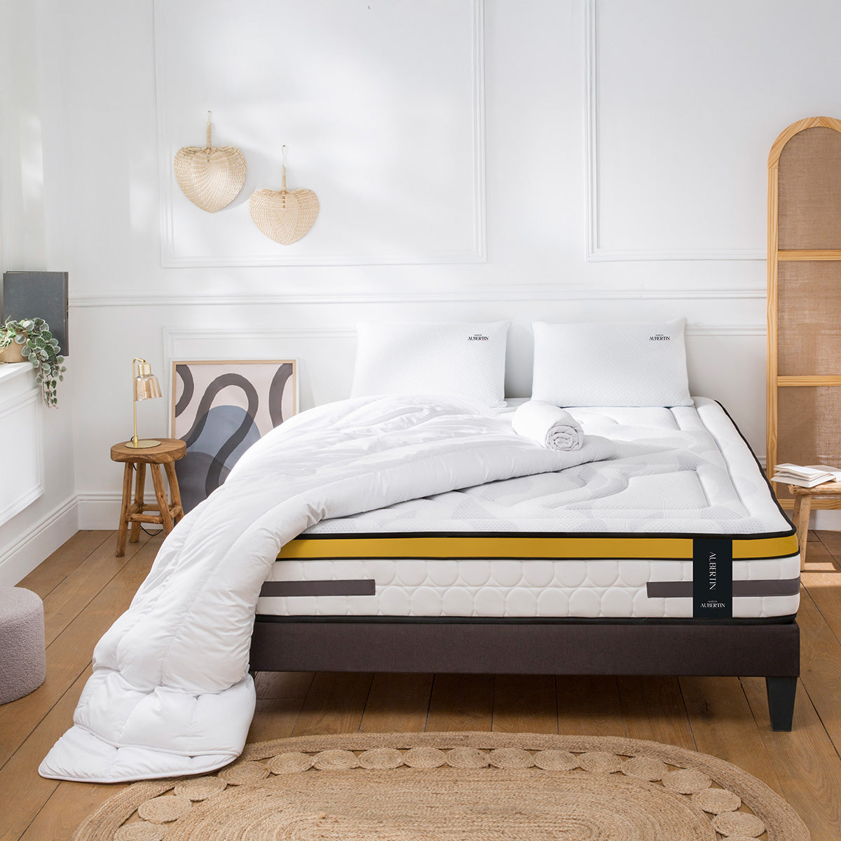 Prêt-à-dormir AUBERTIN avec Sommier AURORE et Accessoires