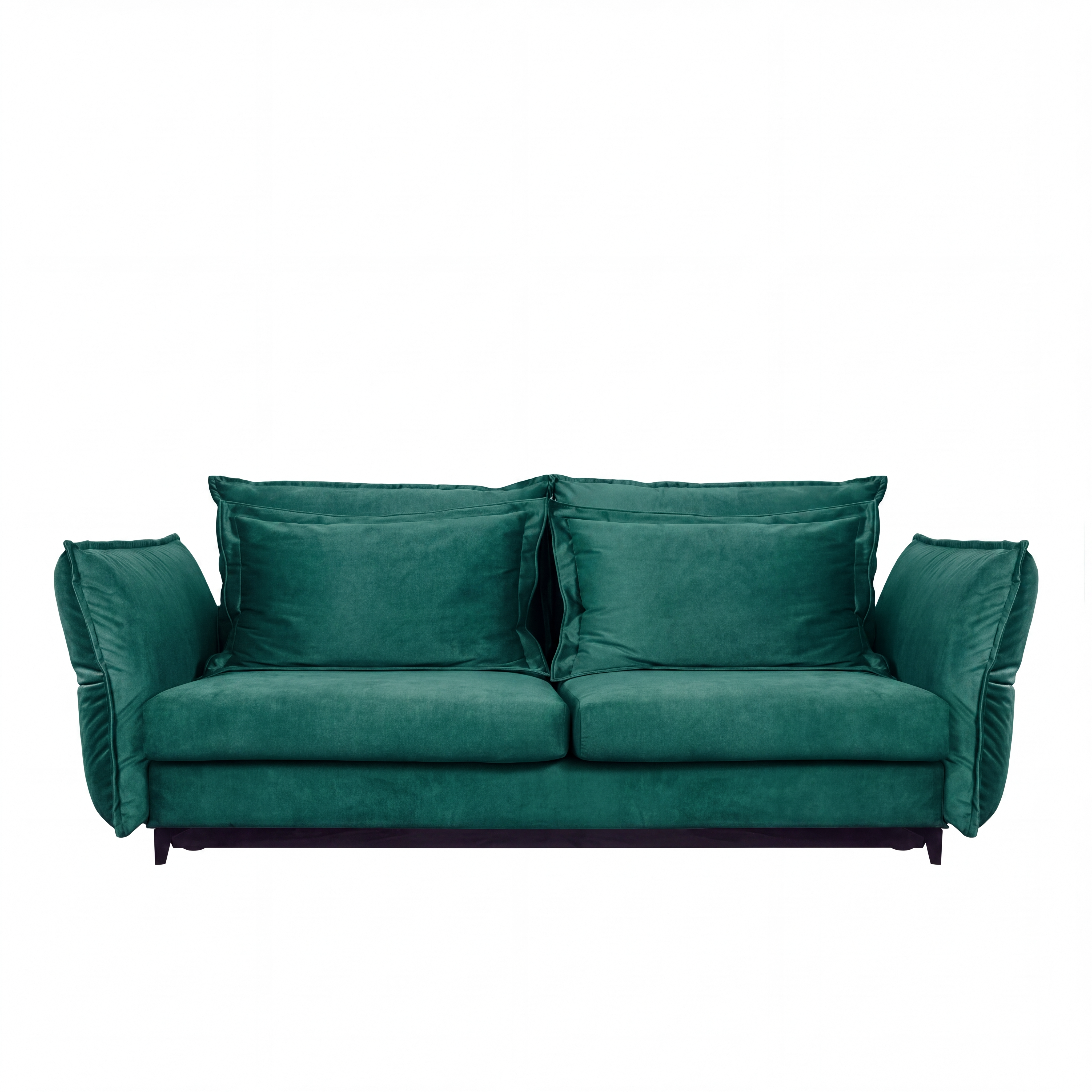 Canapé droit convertible - 3 places - Velours - VERDURO