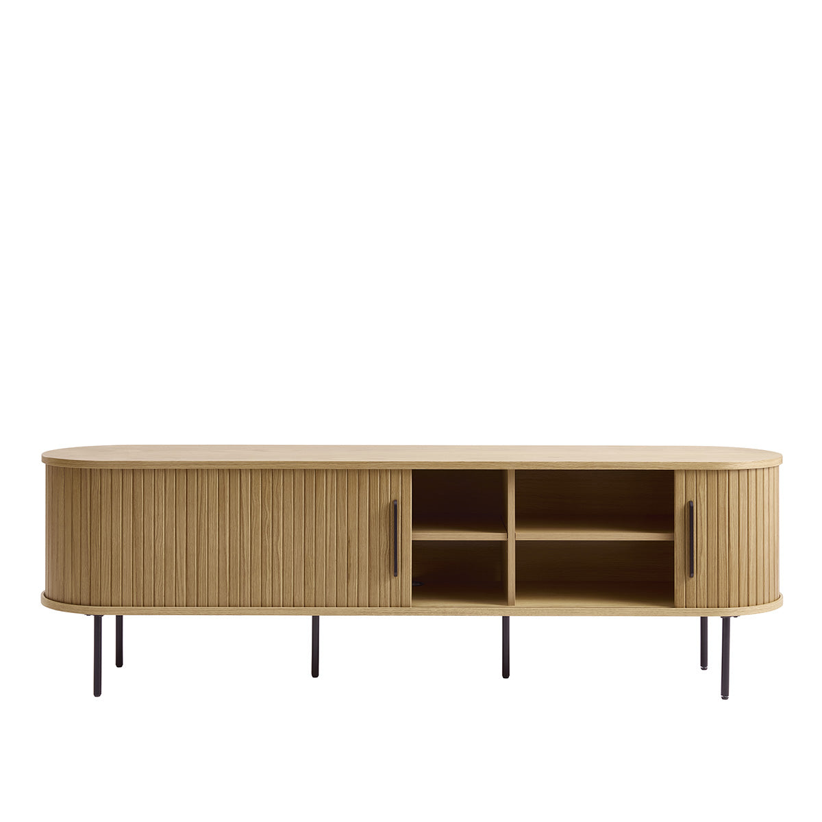 Meuble bas 180 cm 2 portes - Bois - ALBA