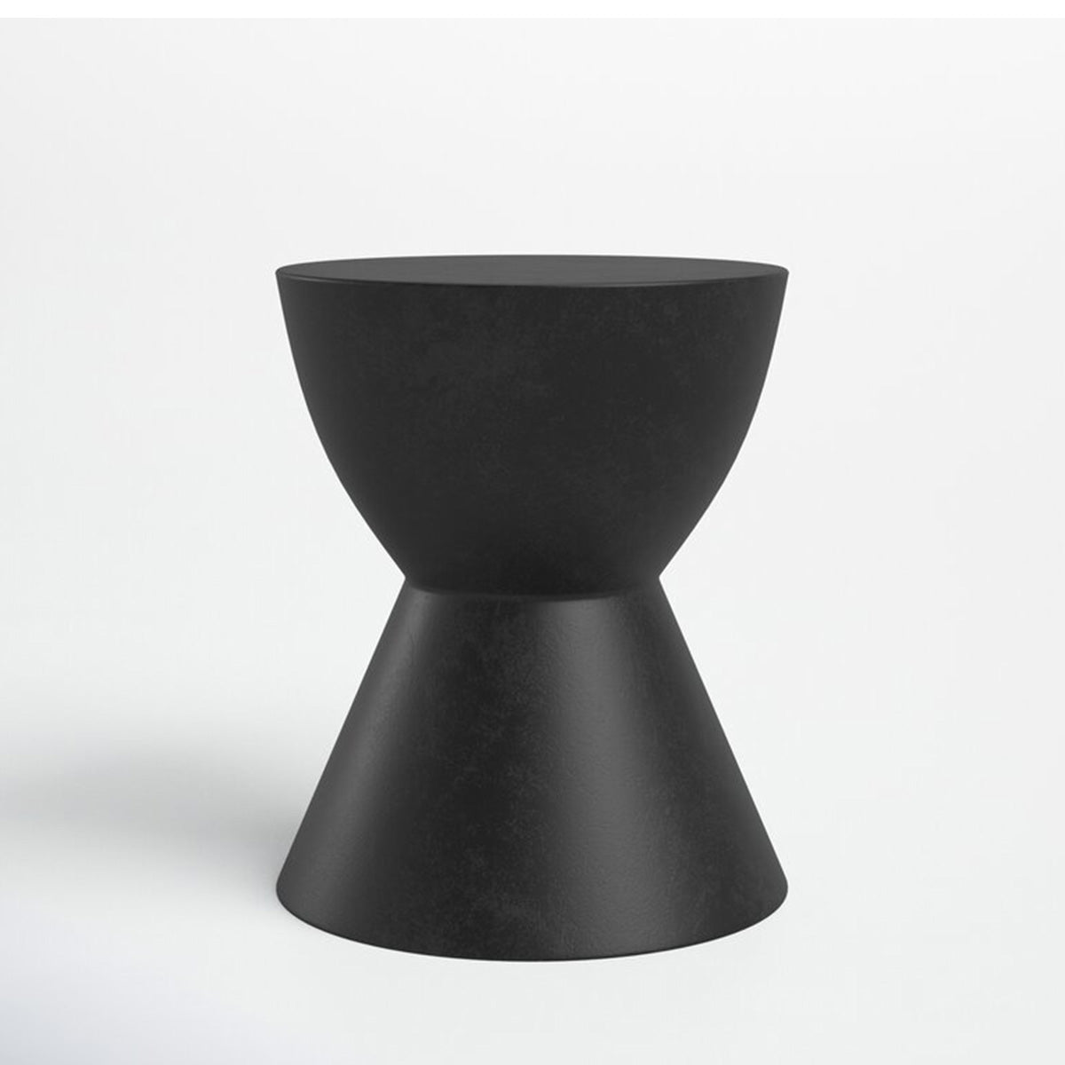 Table d'appoint sablier ø37cm - Effet ciment noir - NERO