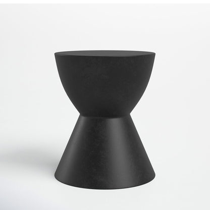 Table d'appoint sablier ø37cm - Effet ciment noir - NERO