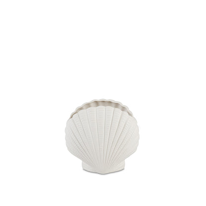 Vase coquillage - Dolomite blanche - GUSCIO - 17x9x24 cm