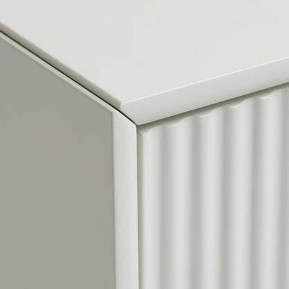 Meuble TV 140 cm 2 portes 1 tiroir 1 niche - Bois gris clair - MIRANO