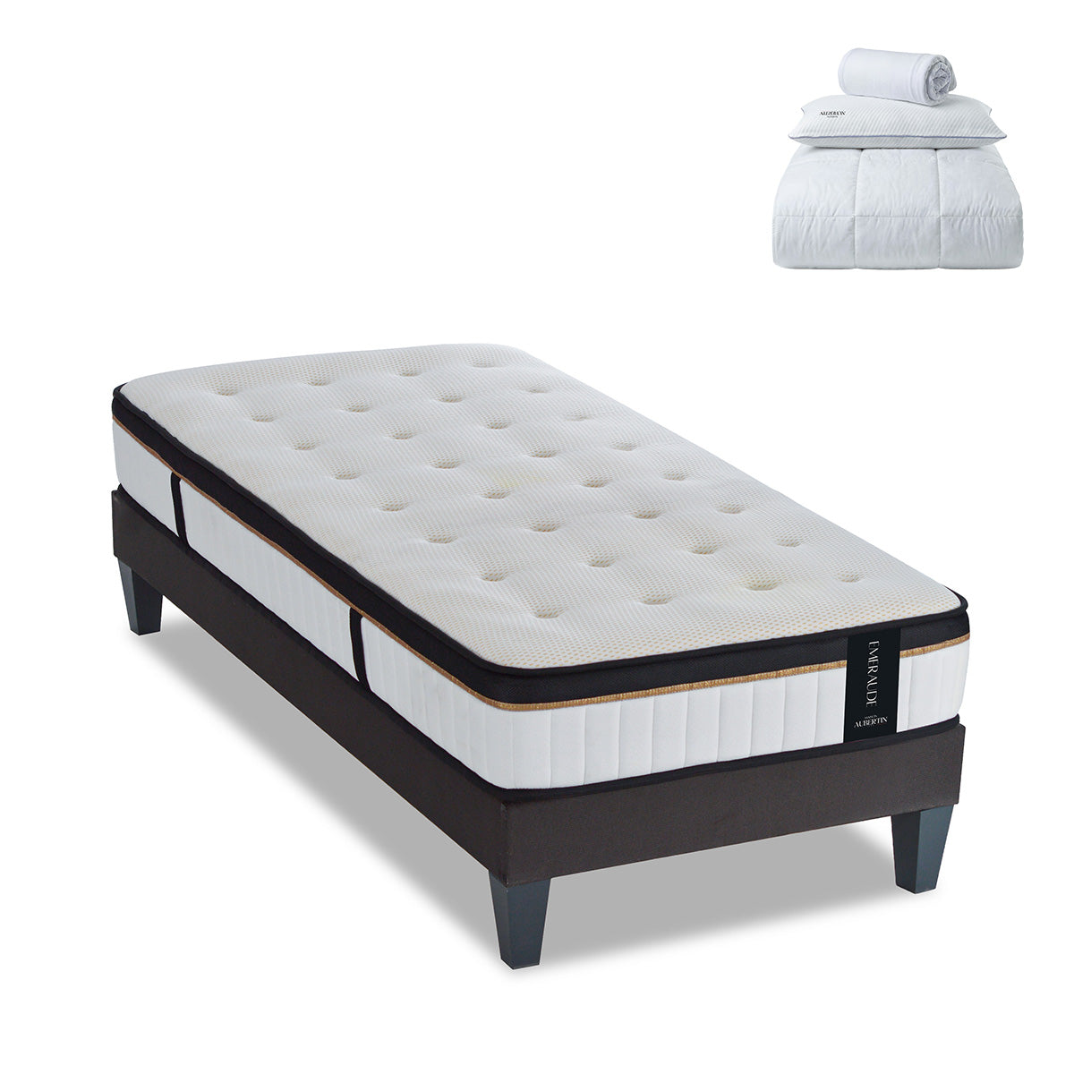 Prêt-à-dormir ÉMERAUDE avec Sommier AURORE et Accessoires