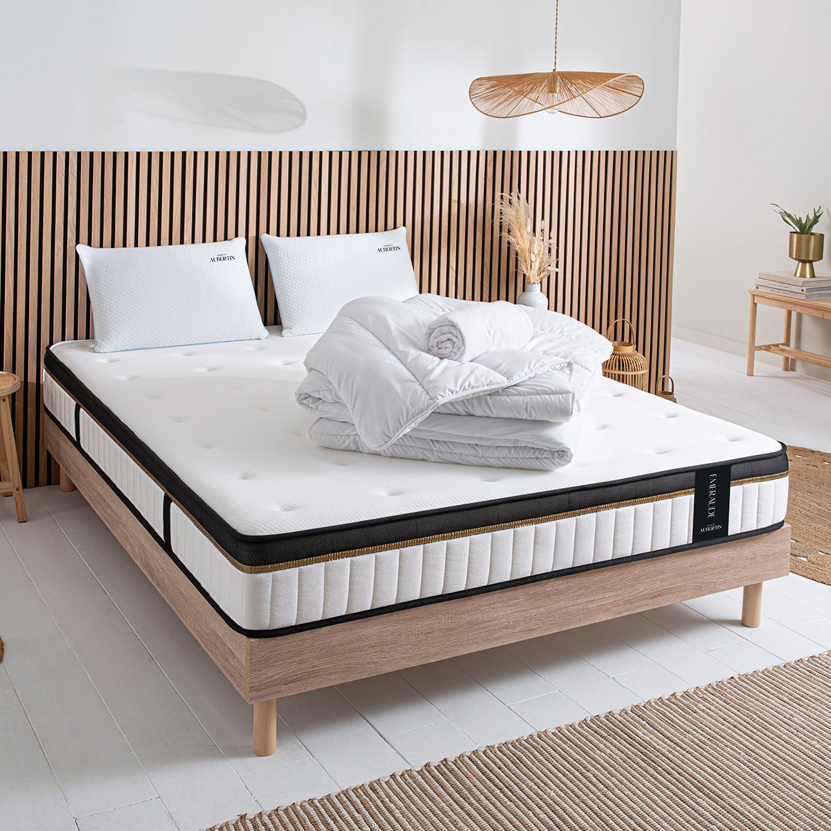 Prêt-à-dormir ÉMERAUDE avec Sommier SÉLÉNA et Accessoires