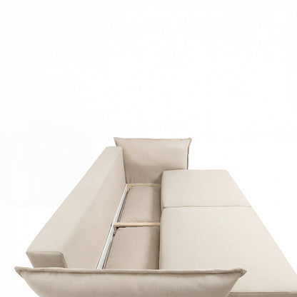 Canapé droit convertible - 3 places - Tissu - VERDURO