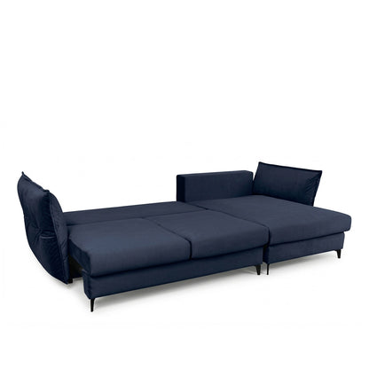 Canapé d'angle convertible - 3 places - Velours - VERDURO