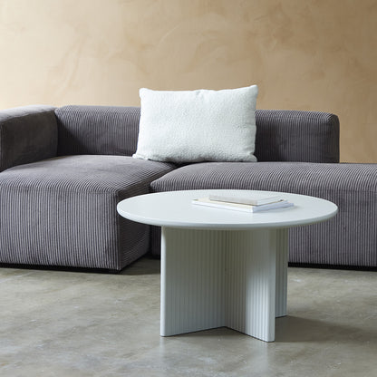Table basse ronde ø80 cm - Bois gris clair - MIRANO