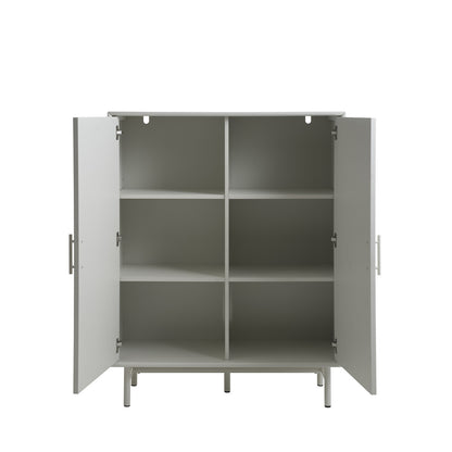 Buffet haut 2 portes - Bois gris clair - MIRANO