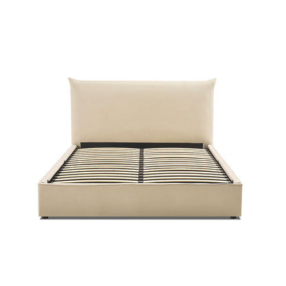 Lit coffre - Effet lin beige - OPÉRA