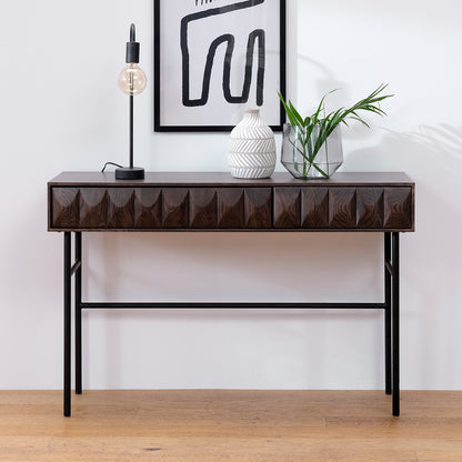 Console 116 cm 1 tiroir - Bois foncé - POSADA