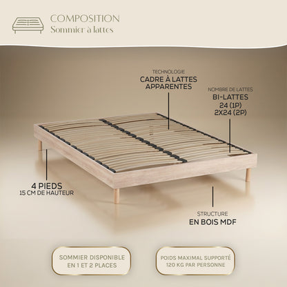 Ensemble literie QUINTESSENCE + accessoires - 30 cm d'épaisseur - Accueil moelleux, soutien ferme