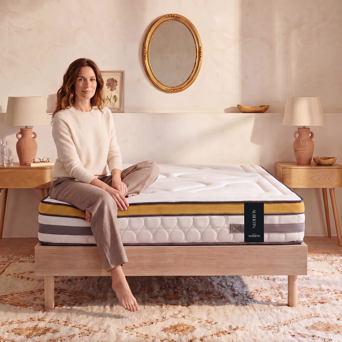 Ensemble Matelas AUBERTIN et Sommier SÉLÉNA