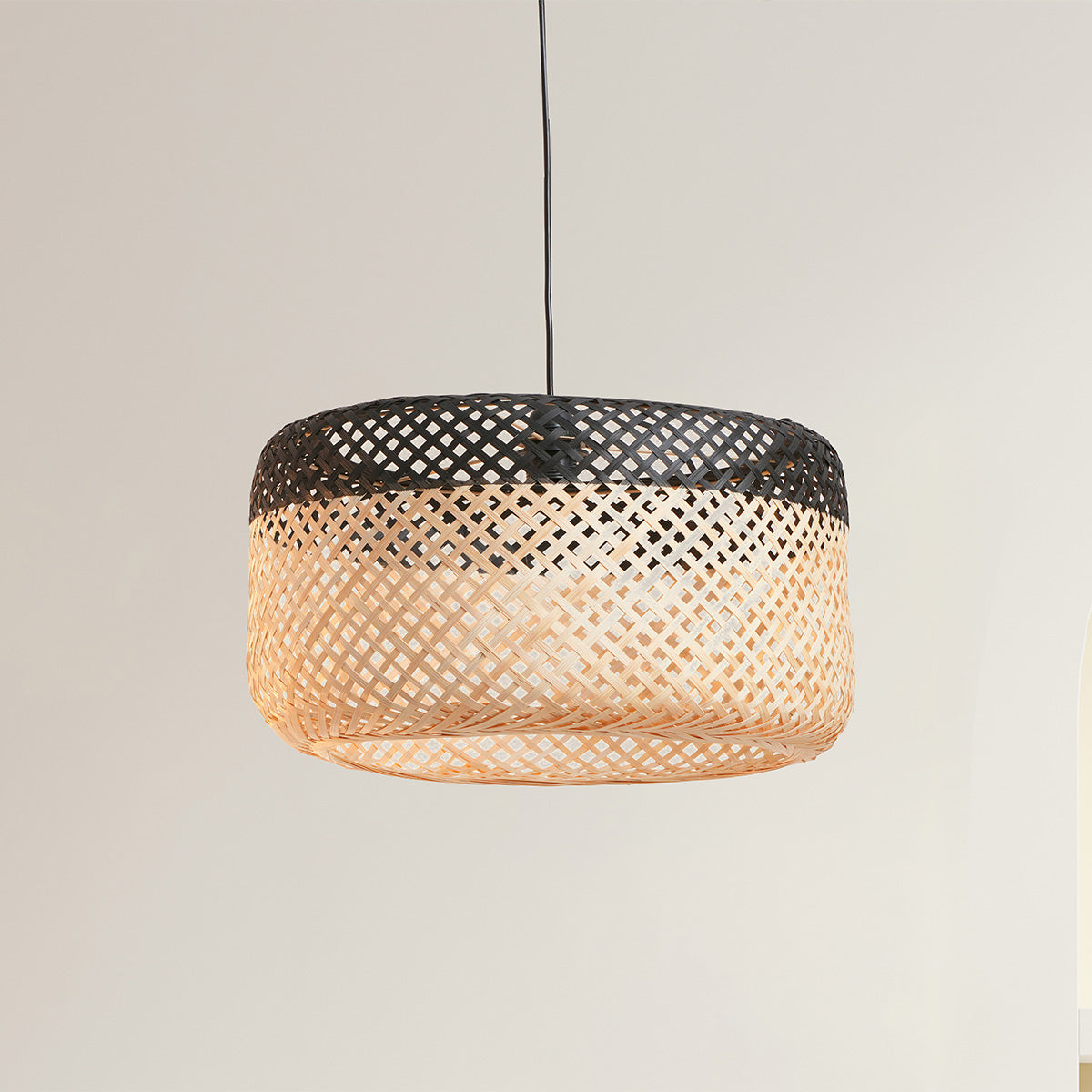 Suspension bambou bicolore - RONDE