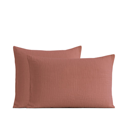 Lot 2 taies d'oreiller - Gaze de coton - LOUISE