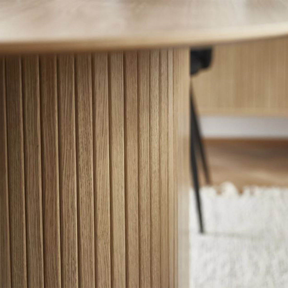 Table à manger ovale 6 personnes 180 cm - Bois - ALBA