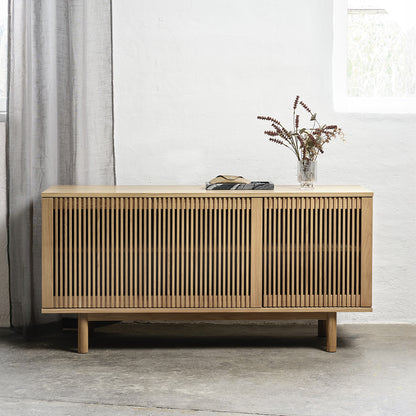 Meuble bas 143 cm 2 portes - Bois - PISA