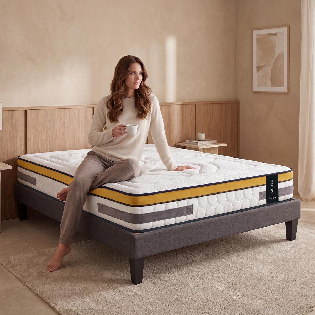 Matelas Ressorts ensachés et Mémoire de Forme - 24 cm - AUBERTIN