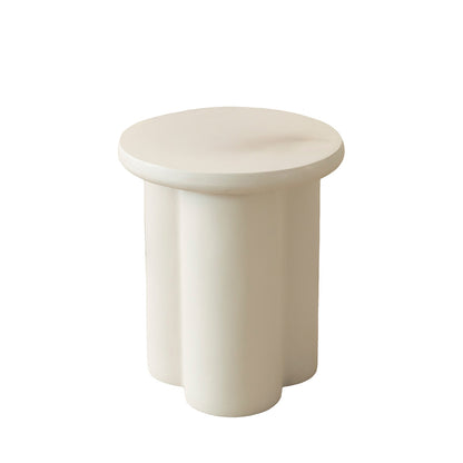 Table d'appoint ronde ø40cm - Effet ciment blanc cassé - ISCHIA