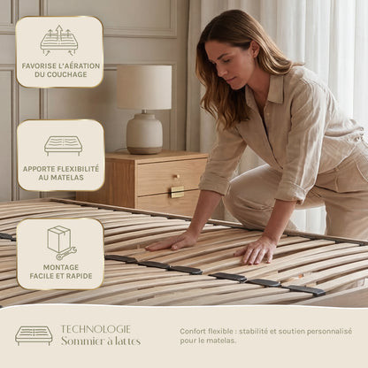 Ensemble literie QUINTESSENCE + accessoires - 30 cm d'épaisseur - Accueil moelleux, soutien ferme