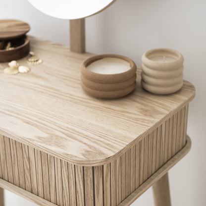 Meuble coiffeuse 70 cm 2 portes - Bois clair - ENVIO