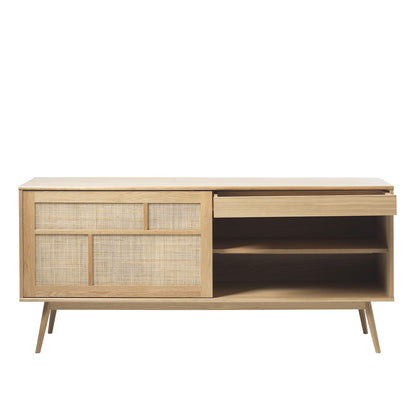 Buffet 180 cm 2 portes - Bois et rotin - CAPRI
