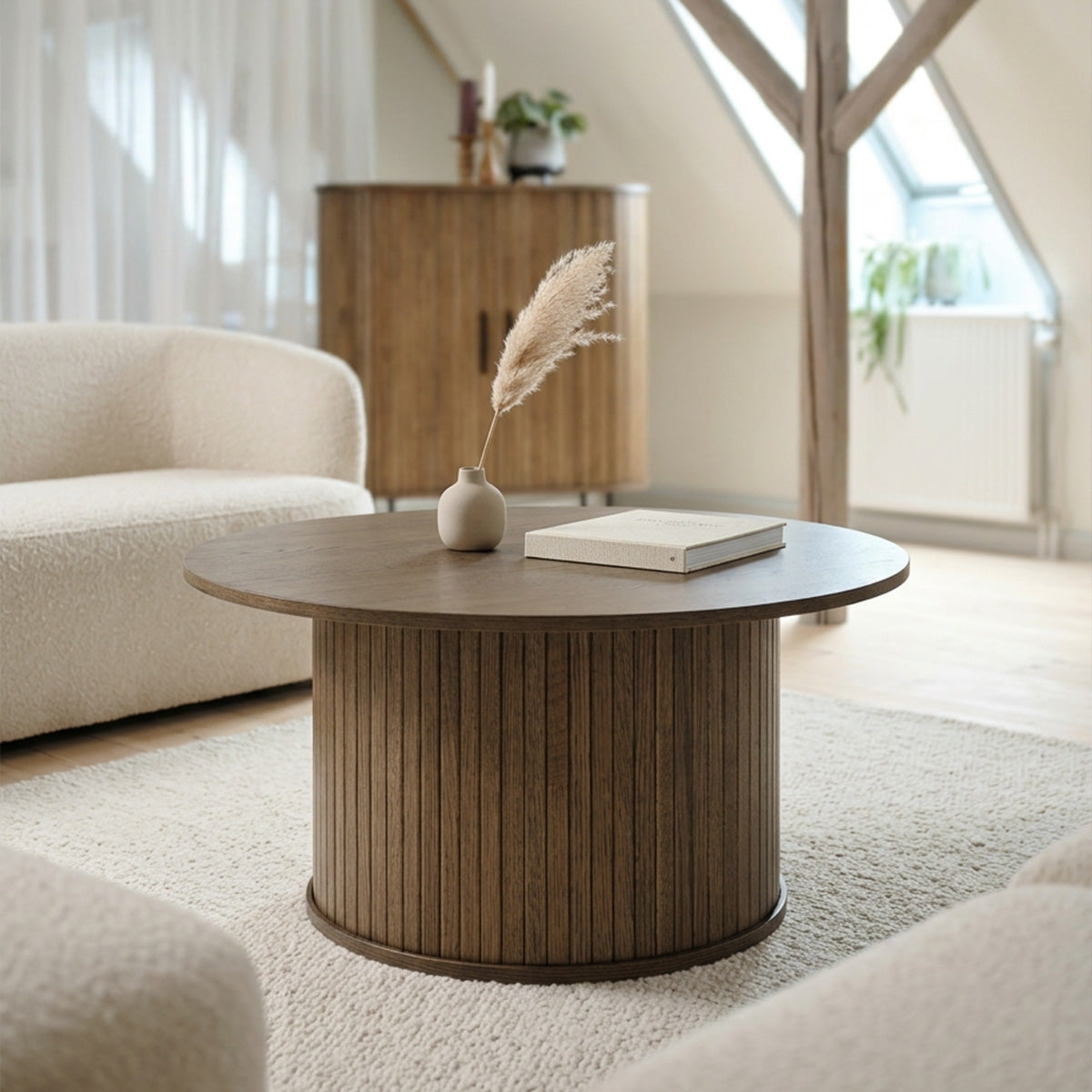Table basse ronde ø90 cm - Bois - ALBA