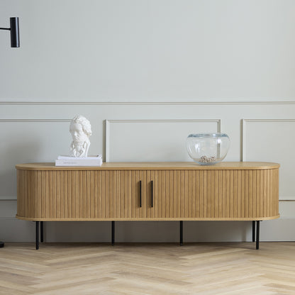 Meuble bas 180 cm 2 portes - Bois - ALBA