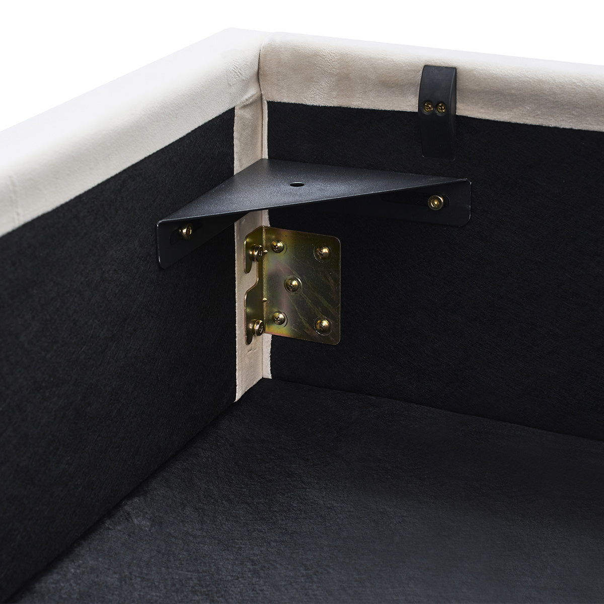 Lit coffre - Velours beige - GIULIA