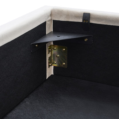 Lit coffre - Velours beige - GIULIA