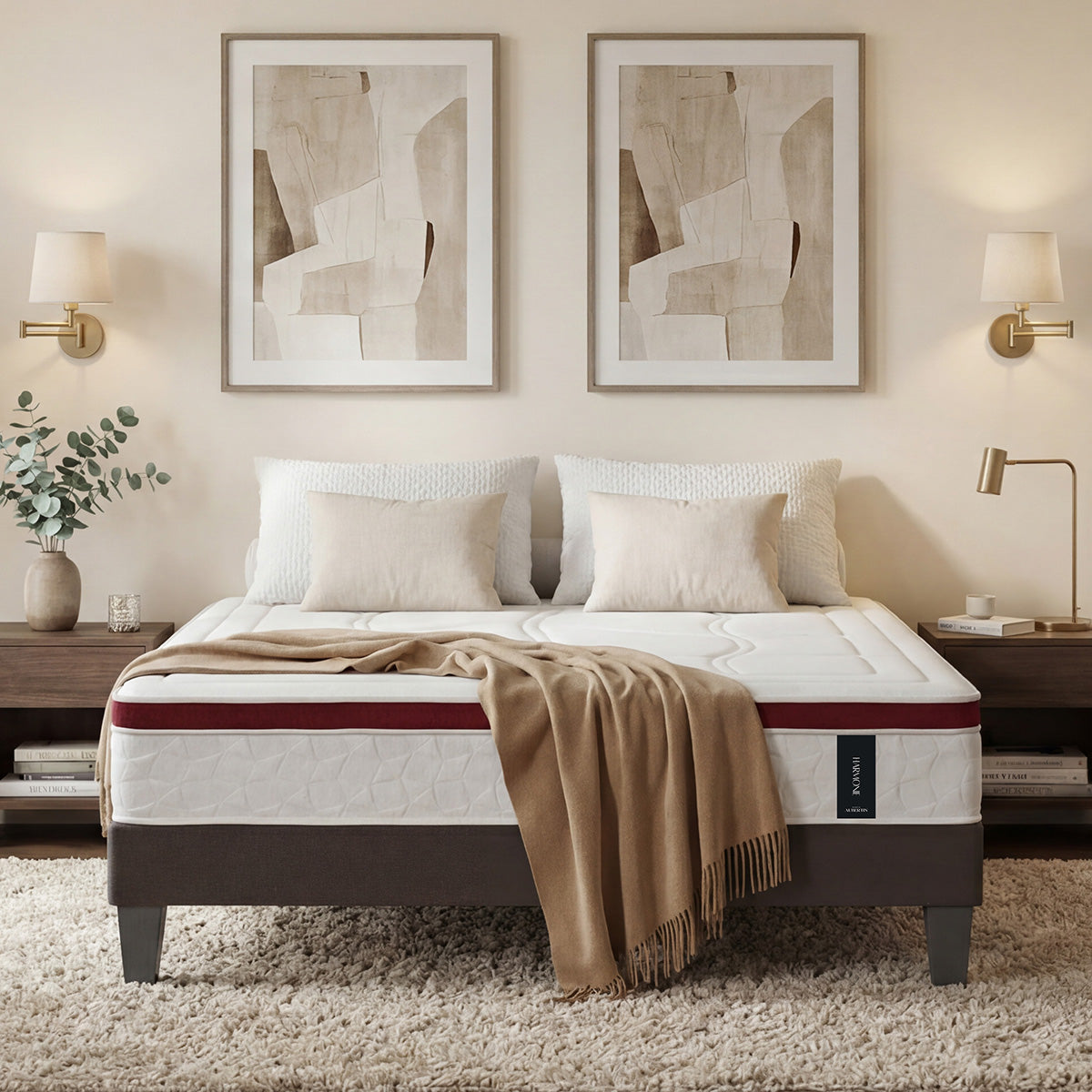 Matelas Ressorts ensachés et Mémoire de forme - 27 cm - HARMONIE