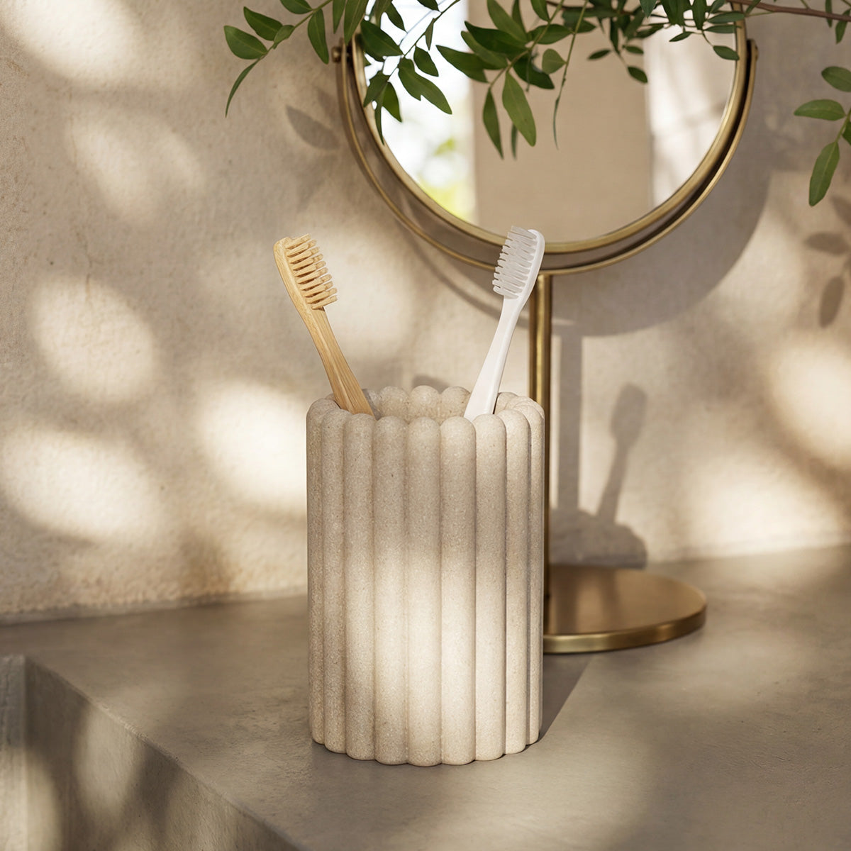 Set salle de bain - Résine beige - LUGANO