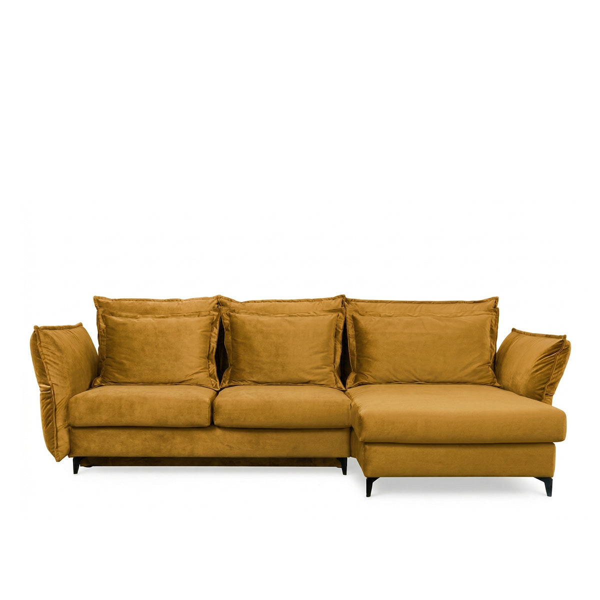 Canapé d'angle convertible - 3 places - Velours - VERDURO
