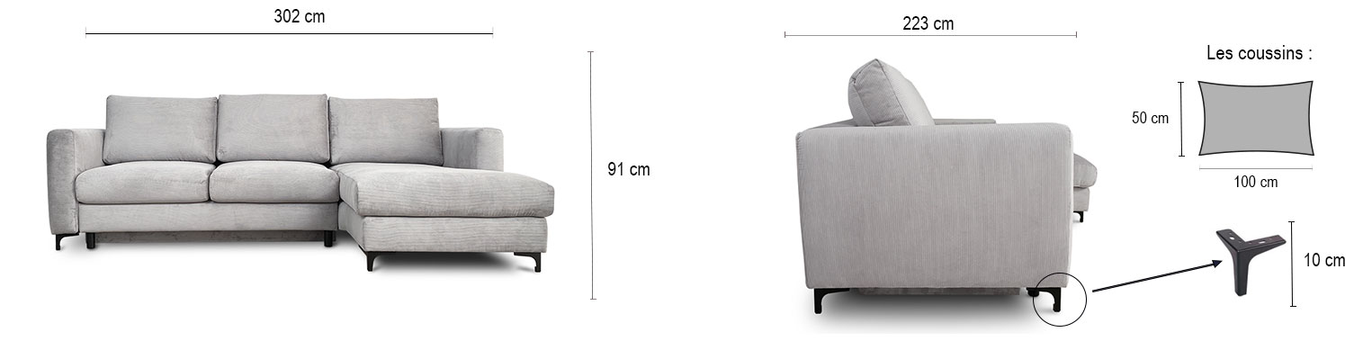 DESCRIPTIF TAILLE FIESOLE 4 PLACES ANGLE