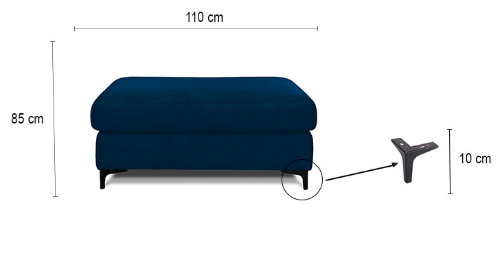 DESCRIPTIF TAILLE POUF FIESOLE VELOURS PREMIUM