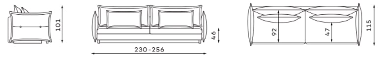 Verduro Droit Convertible 3 places